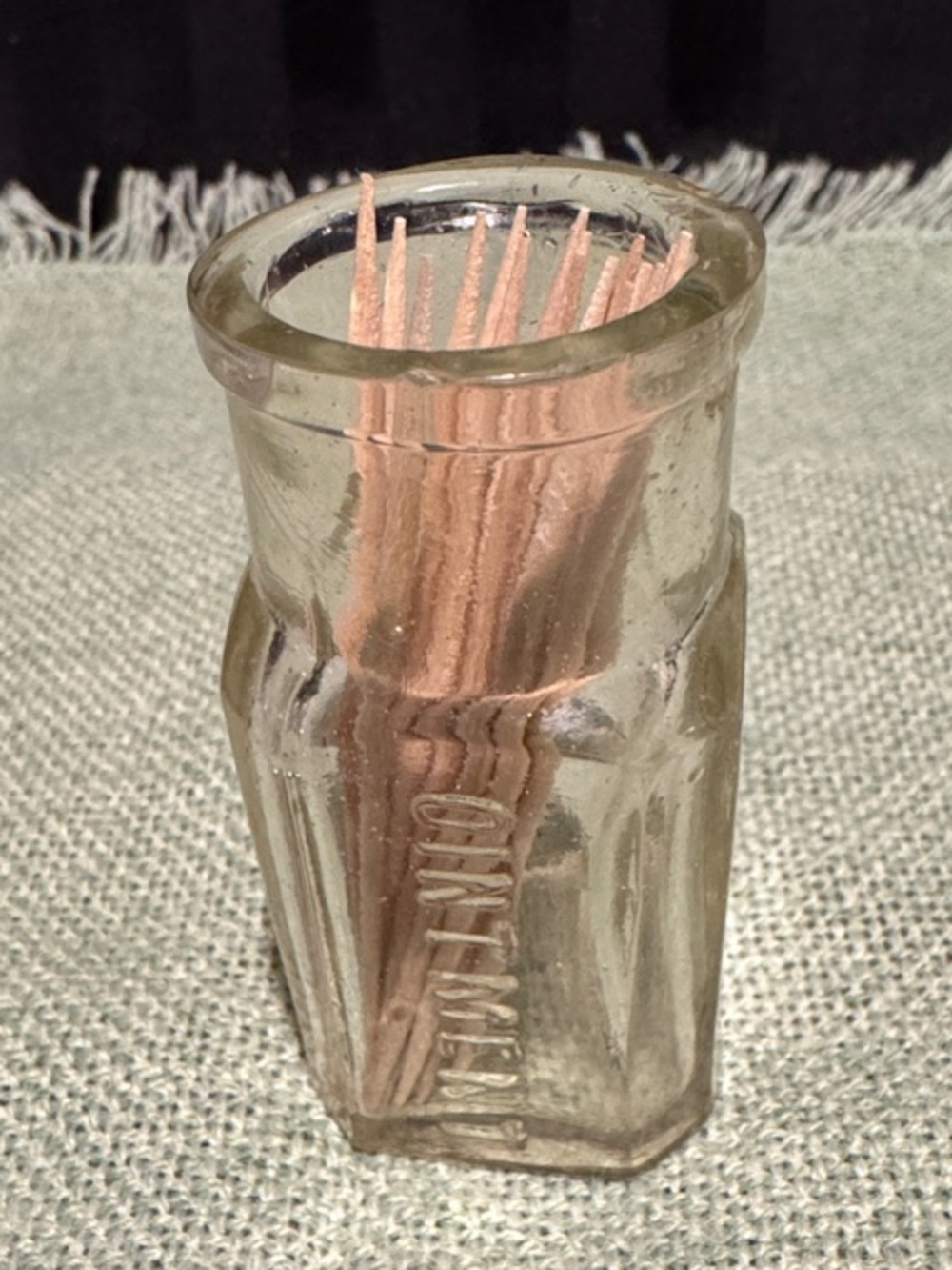 A.Trask’s Glass Ointment Jar - Vintage Style